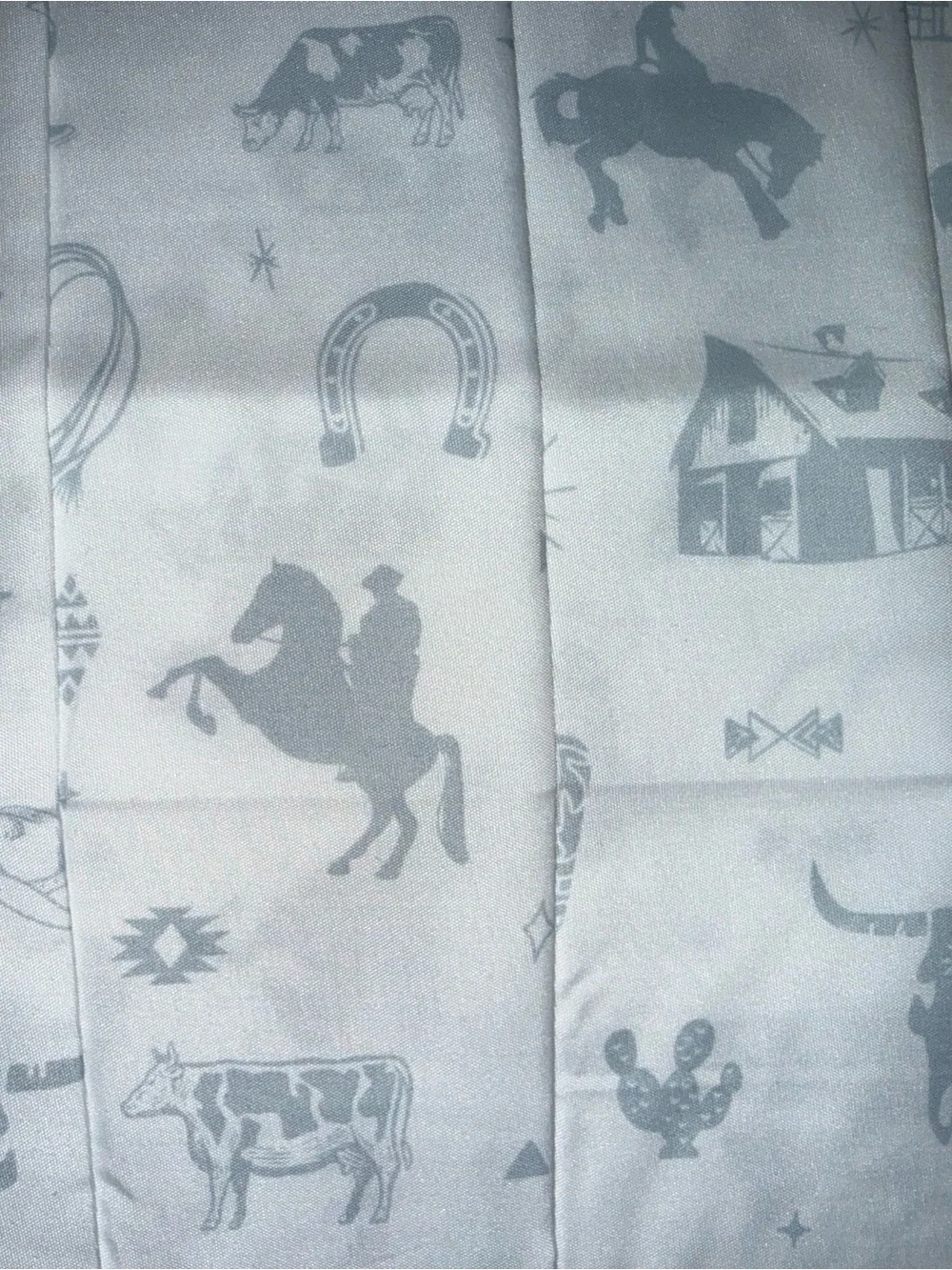 NEW Wrangler King 6-Piece Sheet Set ON THE RANCH White & Blue Western Print NWT